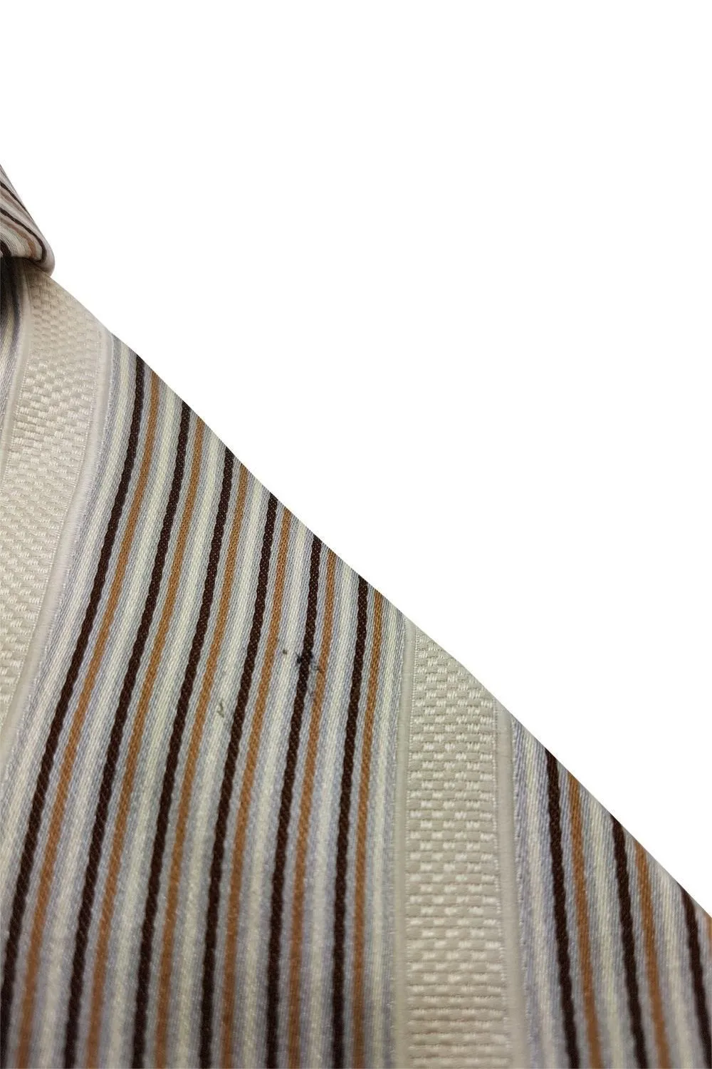 TED BAKER Endurance Cream and Brown Striped Silk Tie 61"