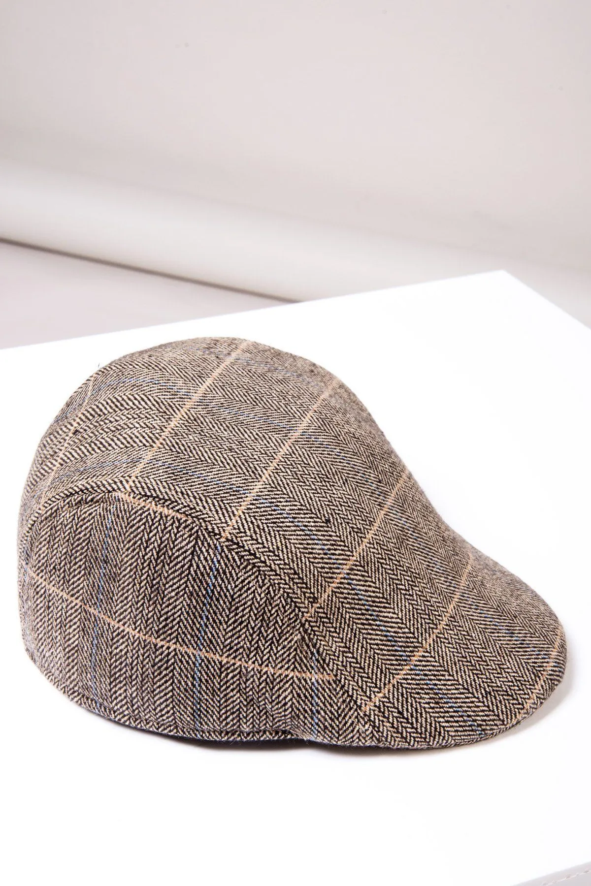 TED - Tan Tweed Check Flat Cap