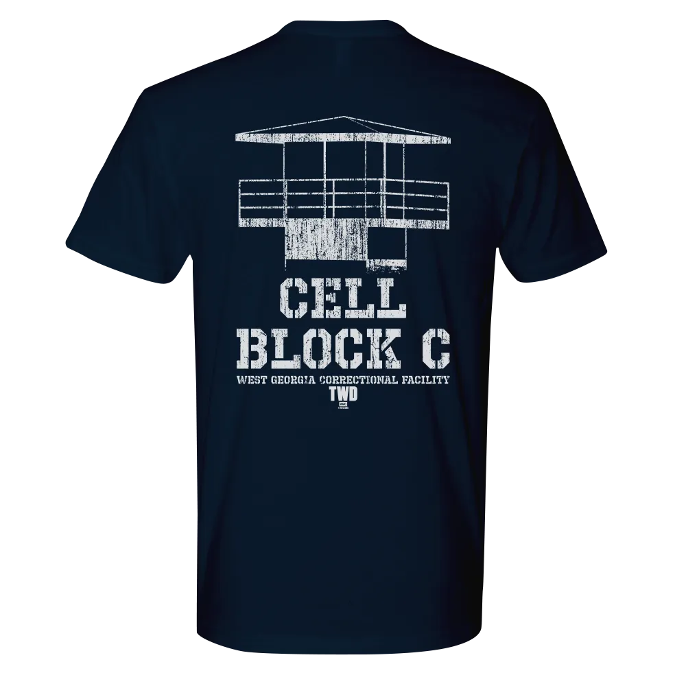 The Walking Dead Cell Block C Personalized Adult Short Sleeve T-Shirt