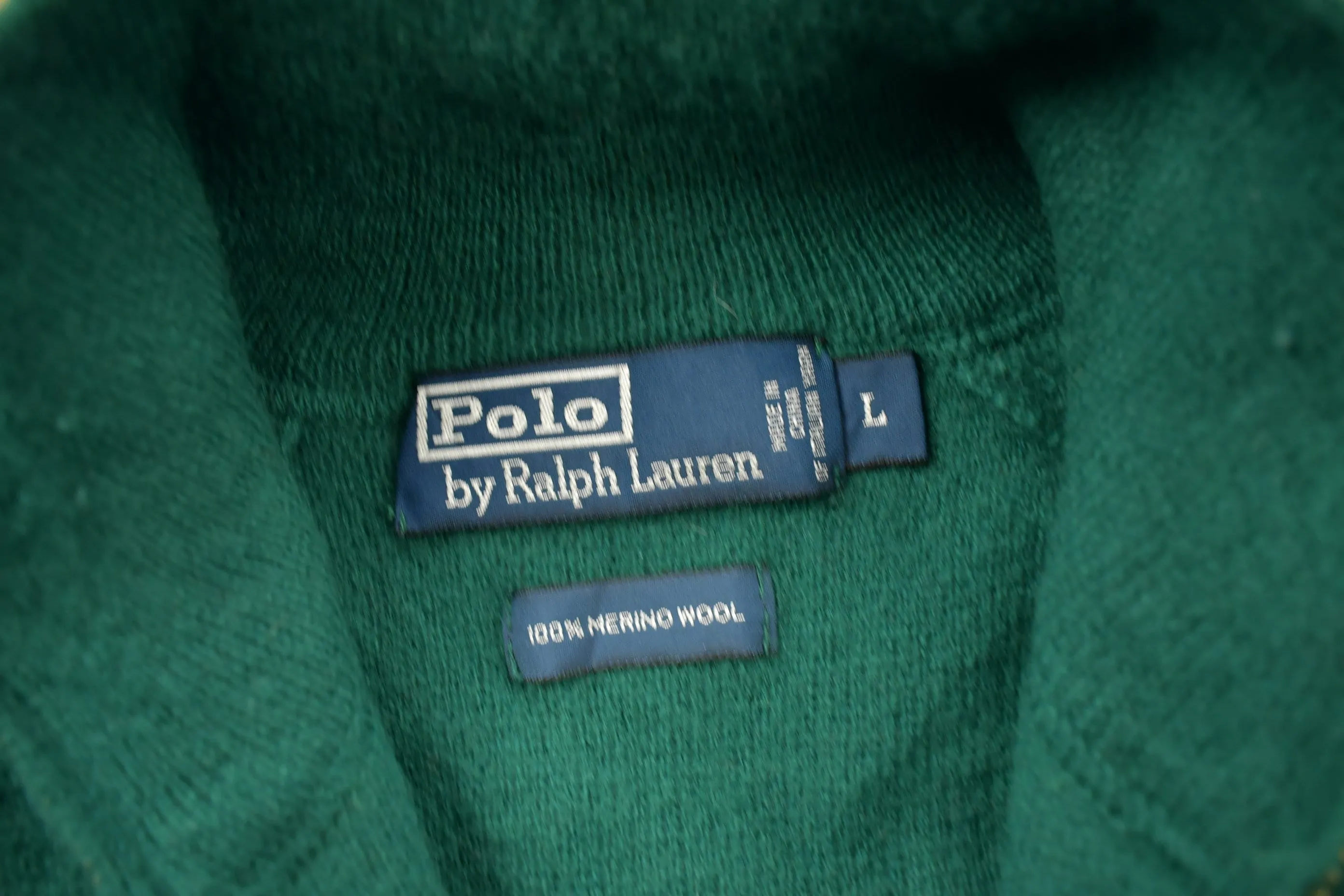 Vintage 1990s Polo Ralph Lauren 100% Merino Wool Sweater / Vintage Zip Up / Vintage Ralph Lauren / Polo Sweater