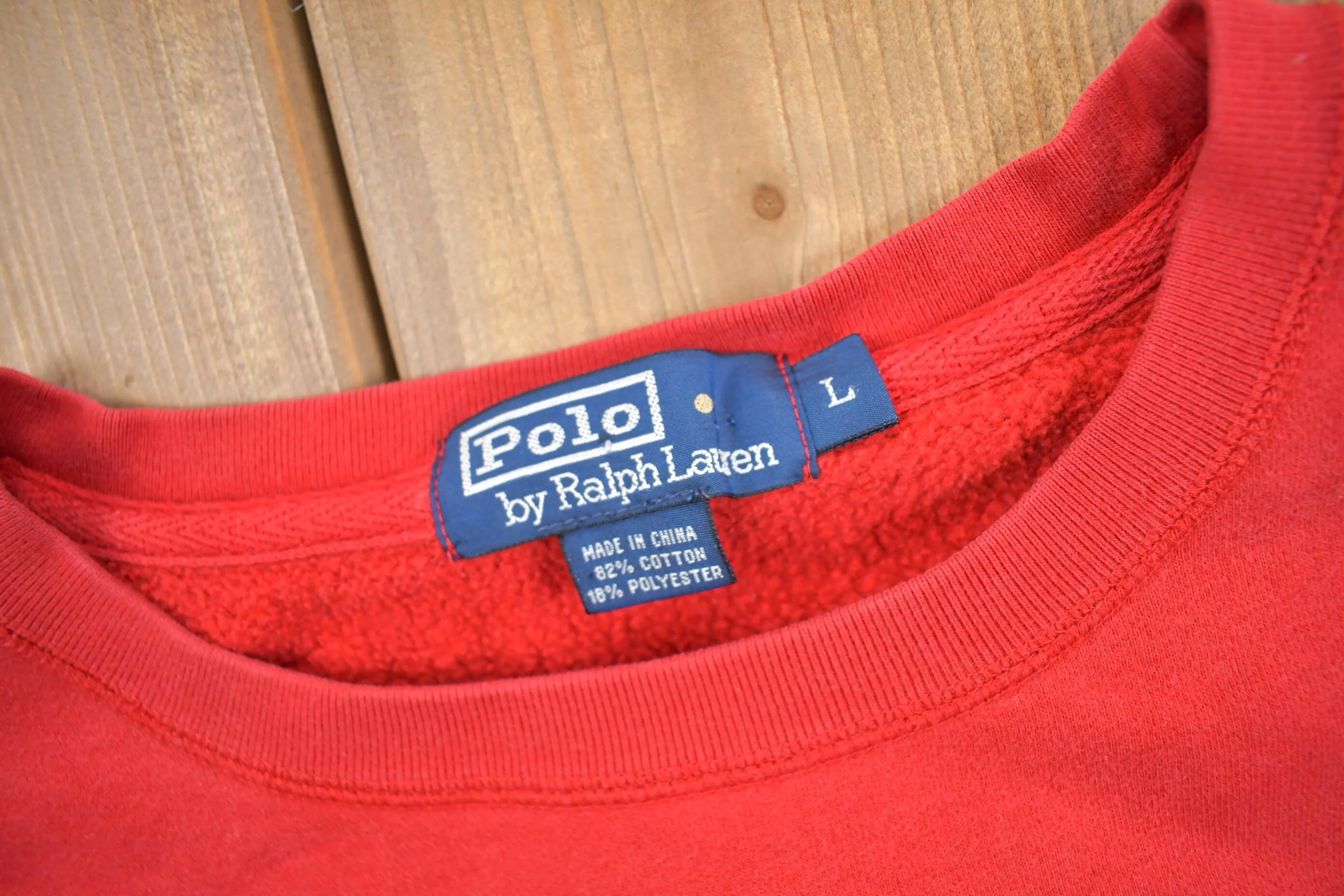 Vintage 1990s Polo Ralph Lauren Red Crewneck Sweatshirt / 90s Crewneck / Small Pony / Streetwear / Vintage Polo