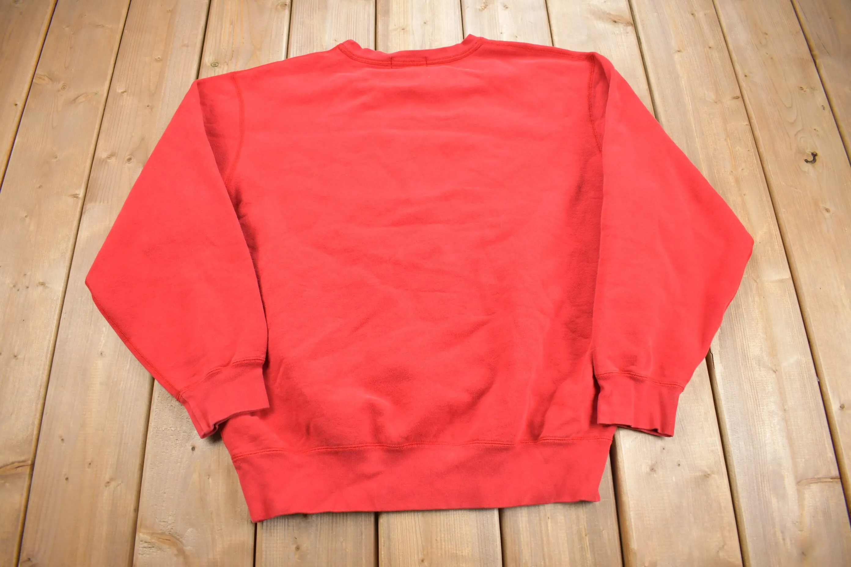 Vintage 1990s Polo Ralph Lauren Red Crewneck Sweatshirt / 90s Crewneck / Small Pony / Streetwear / Vintage Polo