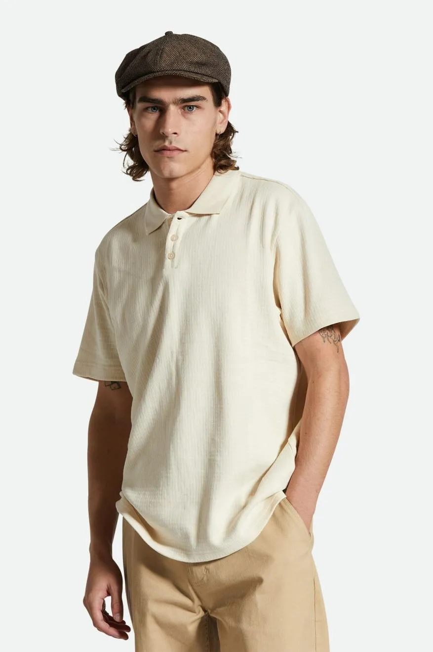 Waffle S/S Polo - Whitecap