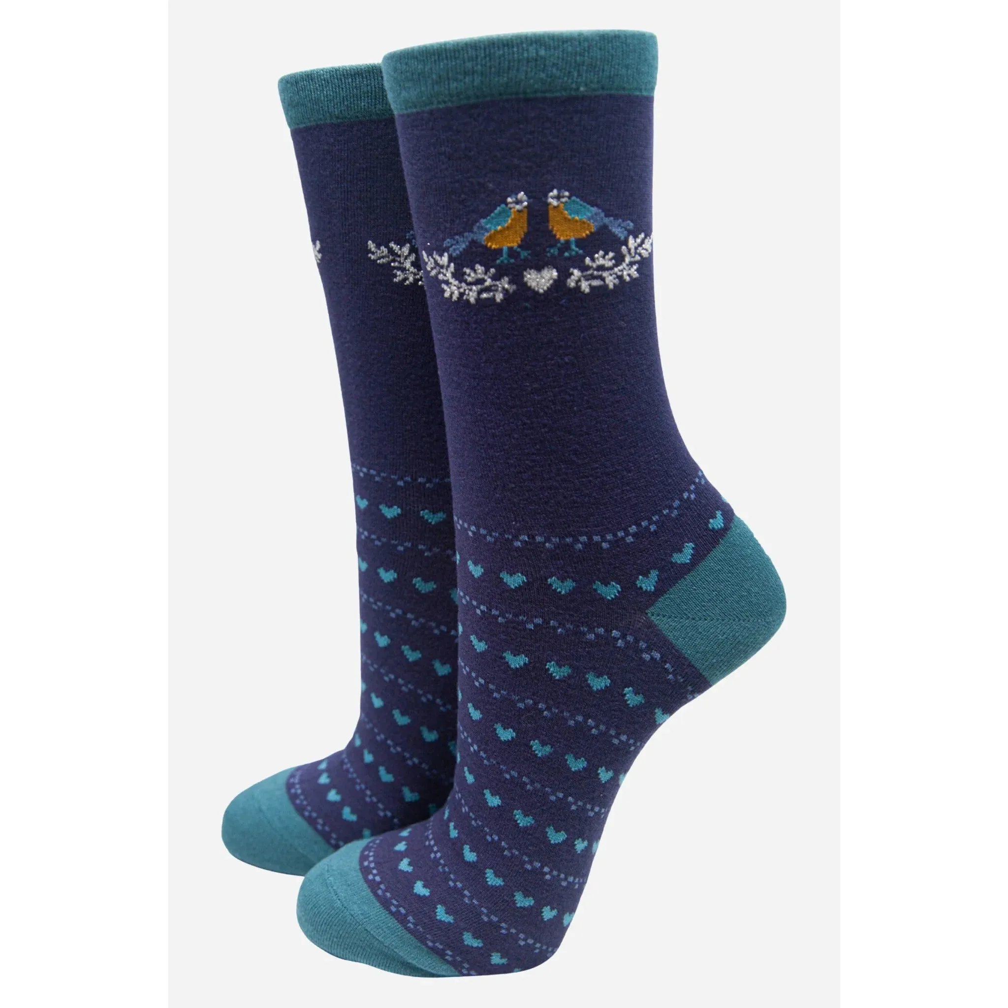 Womens Novelty Bamboo Blue Tits Socks